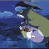 Shop Semic Postcards / Posters / Wallscrolls | Studio Ghibli - Mein Nachbar Totoro Holzdruck Totoro & Umbrella: Semic