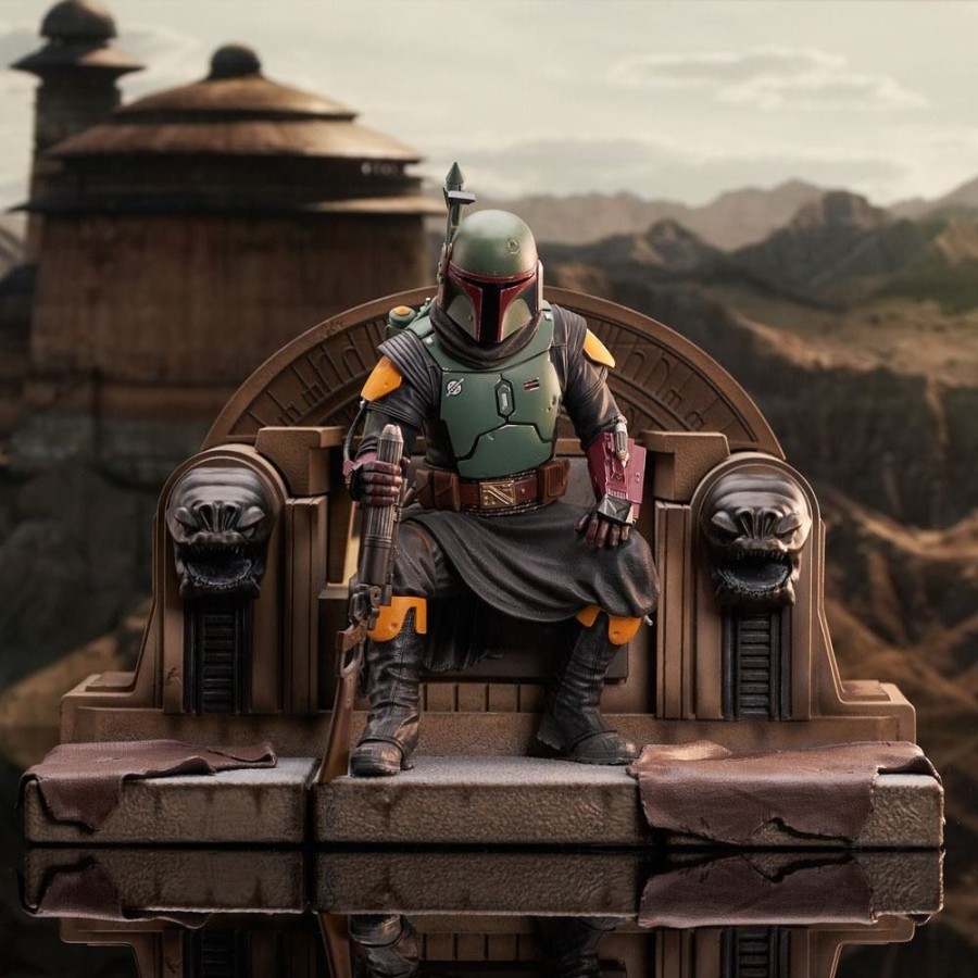 Cinema & Comic Gentle Giant | Star Wars The Book Of Boba Fett - Boba Fett On Throne Statue: Gentle Giant