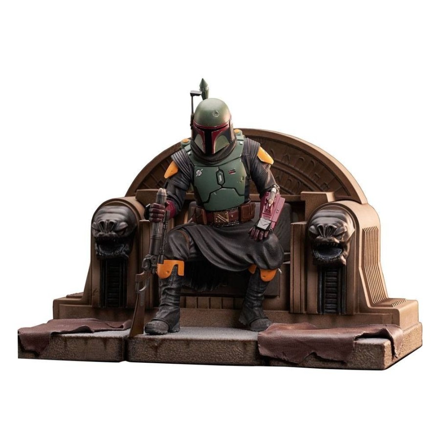 Cinema & Comic Gentle Giant | Star Wars The Book Of Boba Fett - Boba Fett On Throne Statue: Gentle Giant