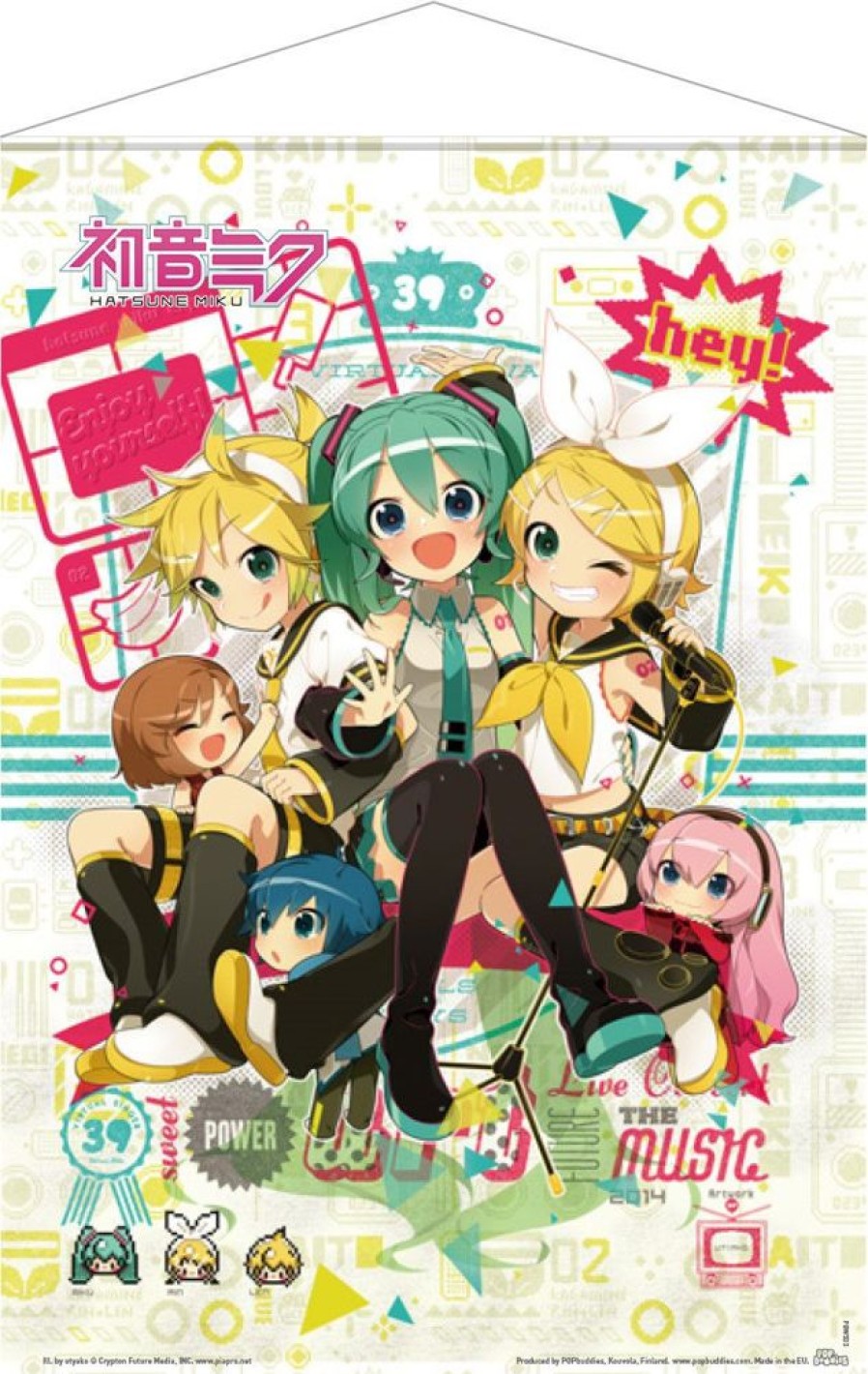 Shop POPbuddies Postkarten / Poster / Wallscrolls | Vocaloid - Hey! Piapro Characters Wallscroll: Popbuddies