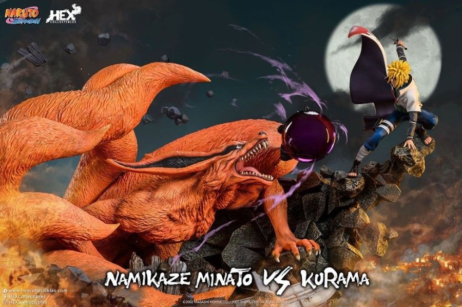 Shop HEX Collectibles Premium Statues | Naruto Shippuden - Namikaze Minato Vs Kurama Statue / Battle Of Destiny: Hex Collectibles