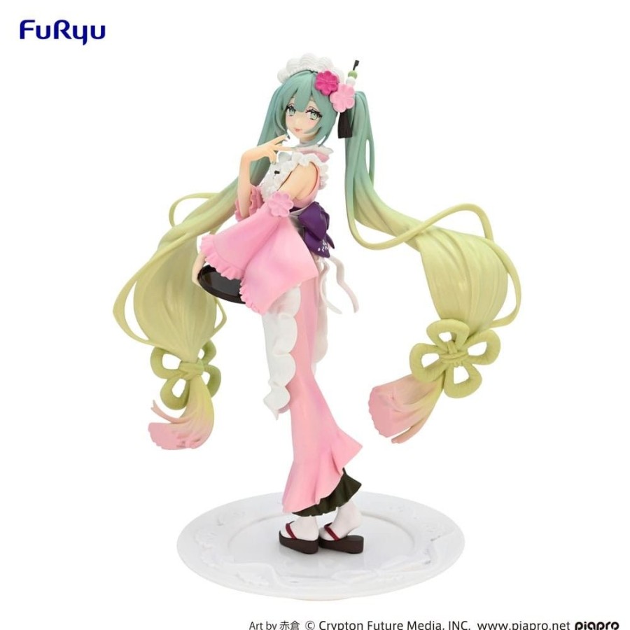 Shop Furyu Anime Prize Figures | Hatsune Miku Exceed Creative - Matcha Green Tea Parfait Statue Cherry Blossom Ver.: Furyu