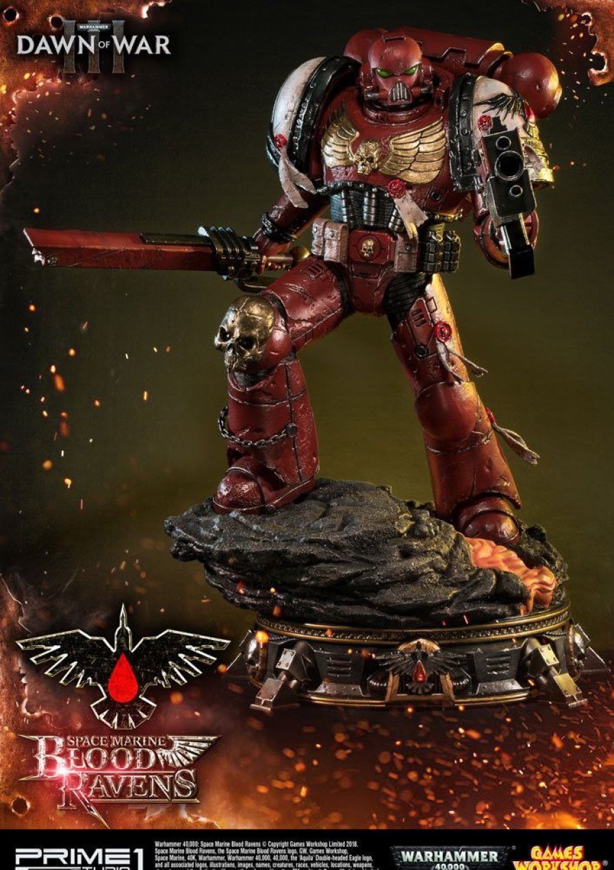 Shop Prime 1 Studio Premium Statues | Warhammer 40K Dawn Of War Iii - Space Marine Blood Ravens Statue: Prime 1 Studio