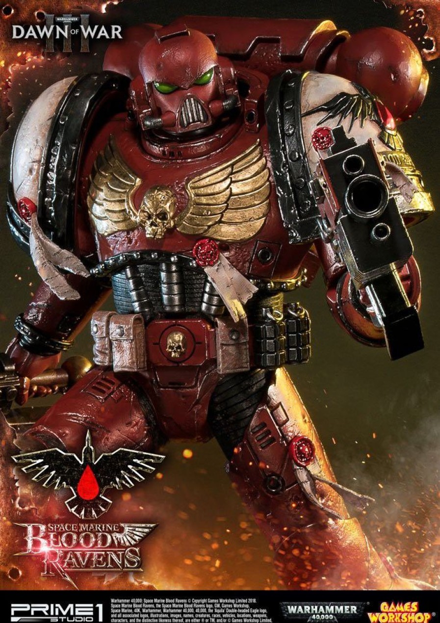 Shop Prime 1 Studio Premium Statues | Warhammer 40K Dawn Of War Iii - Space Marine Blood Ravens Statue: Prime 1 Studio