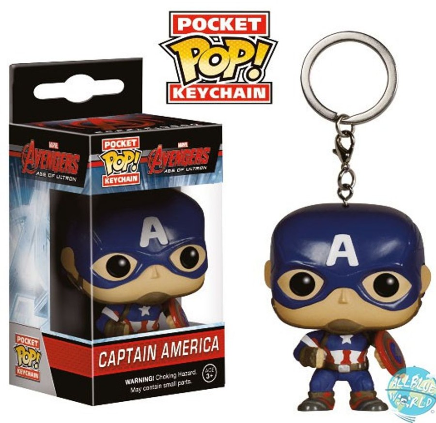 Shop Funko Keychain | Avengers Age Of Ultron Funko Pop! Vinyl Schlusselanhanger Captain America 4 Cm