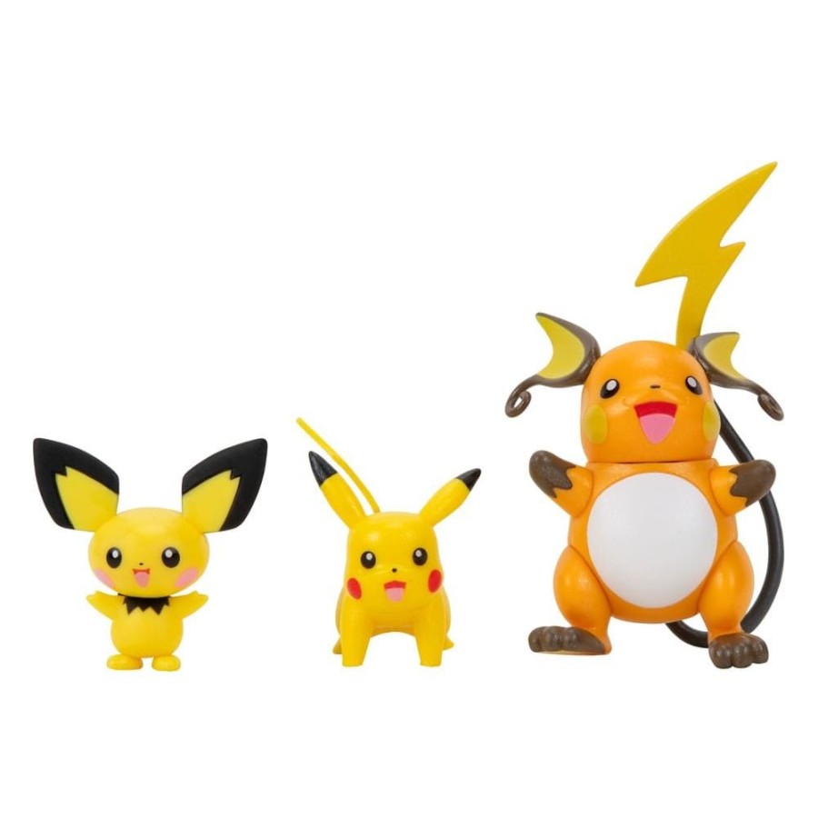 Games & Tv Jazwares | Pokemon Select - 3Er-Pack Evolution Pichu, Pikachu, Raichu Actionfigur: Jazwares