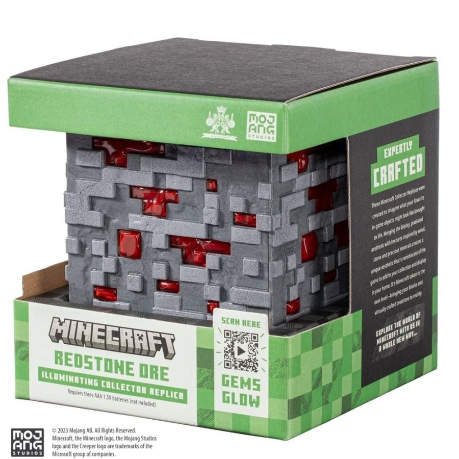 Shop Noble Collection Action Figures | Minecraft - Replik Illuminating Redstone Ore Cube: Noble Collection