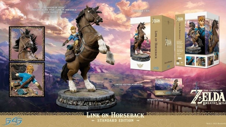 Shop First 4 Figures Premium Statues | The Legend Of Zelda Breath Of The Wild - Link On Horseback Statue: First 4 Figures