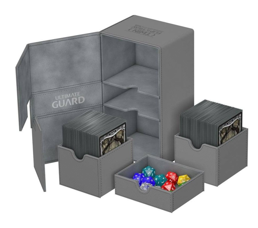 Shop Ultimate Guard Card Games & Accessories | Ultimate Guard - Twin Flip 'N' Tray Deck Case 200+ / Xenoskin Grau