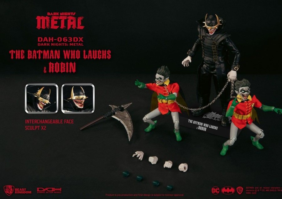 Cinema & Comic Beast Kingdom Toys | Dc Comics Dark Nights Metal - The Batman Who Laughs And His Rabid Robins Dx Actionfiguren: Beast Ki